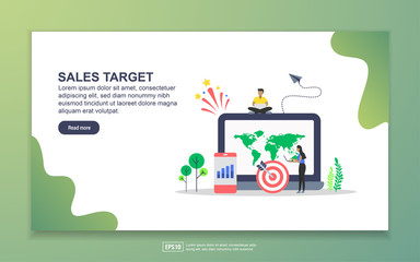 Landing page template of sales target. Modern flat design concept of web page design for website and mobile website. Easy to edit and customize.