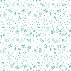 Seamless floral pattern with flowers and leaves. Modern background with hand drawn elements.