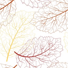 Autumn leaves seamless in beautiful style. Seamless leaf pattern.