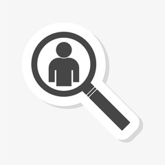 Human Resource Sticker Icon. Search for employees and job, business, human resource