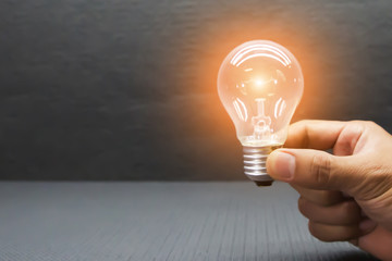 Light bulb Concept for creative idea, Brainstorming, startup and successfully.