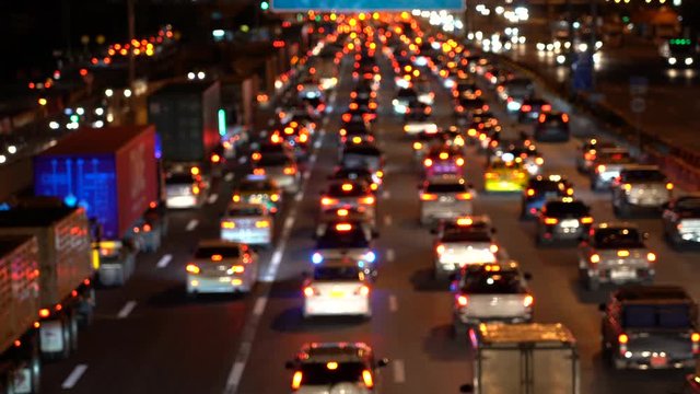 traffic jam at express way Rush hour in bangkok thailand