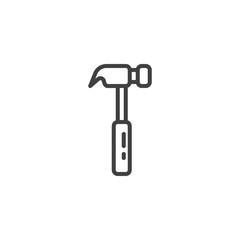 Hammer line icon. linear style sign for mobile concept and web design. Carpenter Hammer outline vector icon. Symbol, logo illustration. Vector graphics