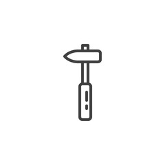 Carpenter hammer line icon. linear style sign for mobile concept and web design. Hammer outline vector icon. Symbol, logo illustration. Vector graphics