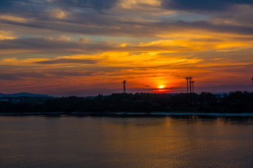 Fototapeta na wymiar sunset on the sea, Fukuoka Japan