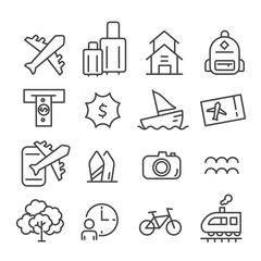 Simple set of time to travel icon isolated. Modern outline on white background