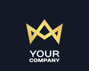 Crown Logo icon. Vector Design Element Vintage Style for Logotype, Label, Badge, Emblem.