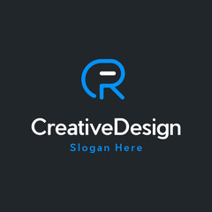 Premium vector abstract modern R letter logo design, Line letter R logotype.	