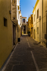 Fototapeta na wymiar View of narrow street Crete Greece