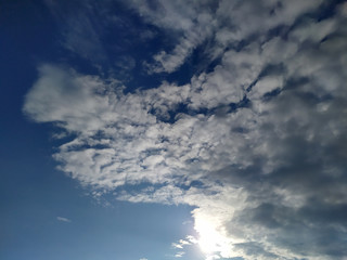 rainy clouds flying in the blue sky