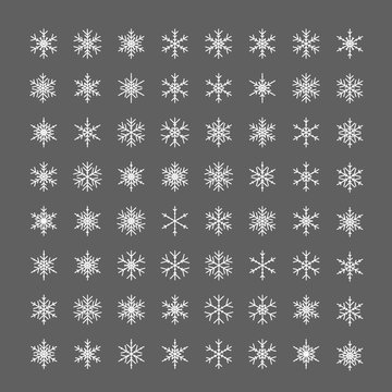 Snowflakes icon. Line snow flake ice simple pictogram. Outline thin frost mininalistic simple xmas icon set. For Merry Christmas and New year design.