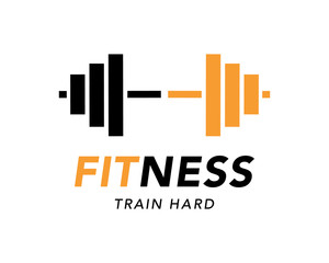 Fitness gym logo sign, bodybuilding club emblem template