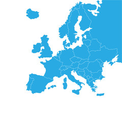 Fototapeta na wymiar Detailed vector map of the Europe - Vector