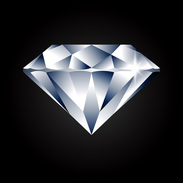 vector illustration of diamond on black background