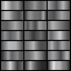 vector collection of chrome metall gradients