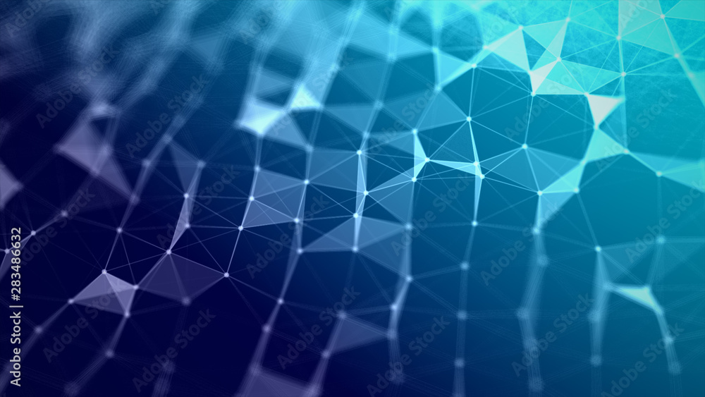 Poster abstract background dot and connect line for cyber technology futuristic and network connection conc