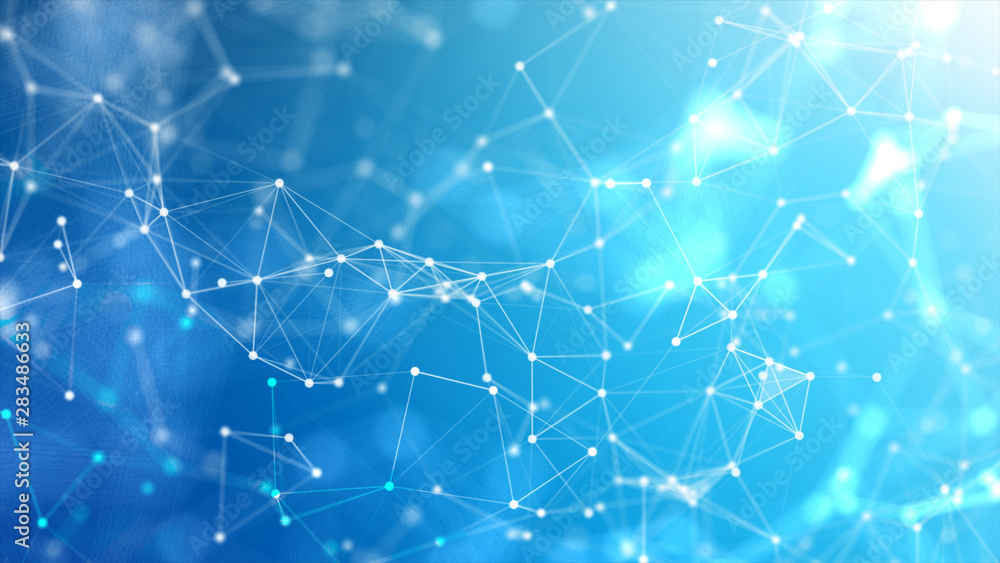 Poster abstract background dot and connect line for cyber technology futuristic and network connection conc