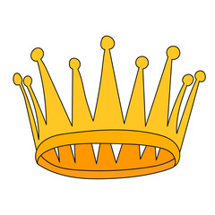 vector, on a white background, a golden crown