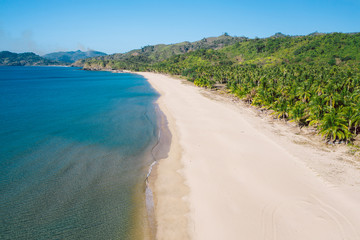 Amazing aerial view of Duli beach on Palawan, Philippines