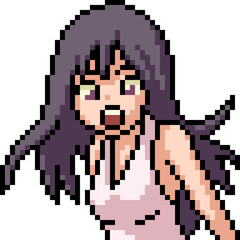 vector pixel art anime girl