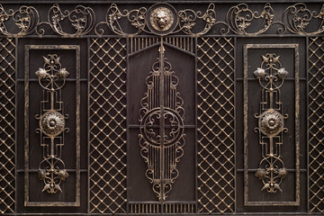 Beautiful Forged Metal Gates. Close up