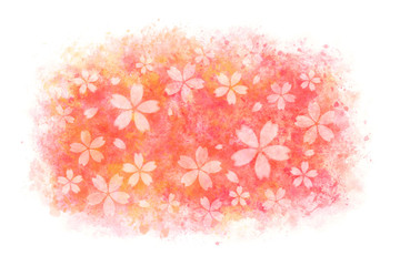 Fototapeta premium 桜 花 春 正月 水彩 背景