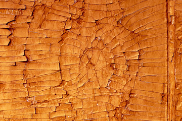 old wooden surface in yellow paint close-up