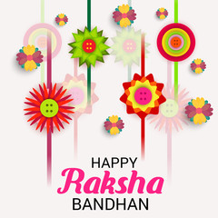  Vector illustration of a Background for Happy Raksha Bandhan Indian festival of sisters and brothers. 
