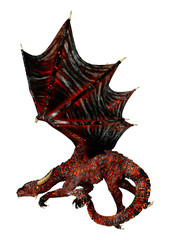 3D Rendering Fairy Tale Dragon on White