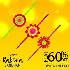  Vector illustration of a Background for Happy Raksha Bandhan Indian festival of sisters and brothers. 
