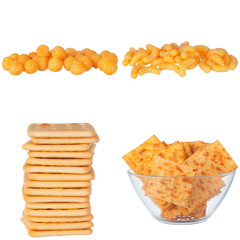 snacks for beer on a white background