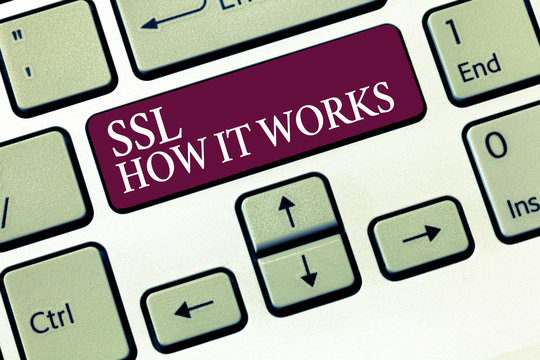 Text sign showing Ssl How It Works. Conceptual photo session key is used to encrypt all transmitted data.