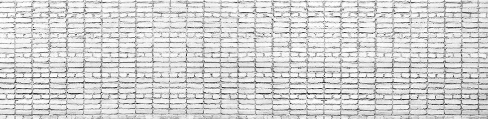 Long panoramic white brick wall background