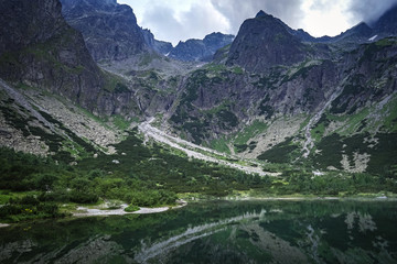Fototapeta na wymiar Mountain Lake In High Tatras (Zelenom plese)