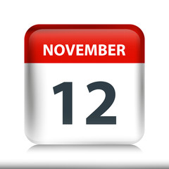 Fototapeta premium November 12 - Glossy Calendar Icon - Calendar design template