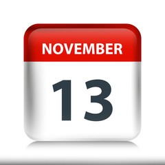 November 13 - Glossy Calendar Icon - Calendar design template