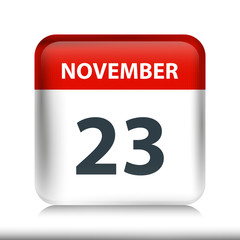 November 23 - Glossy Calendar Icon - Calendar design template