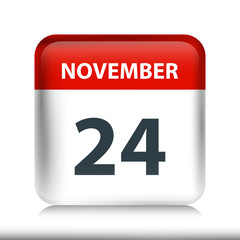 November 24 - Glossy Calendar Icon - Calendar design template
