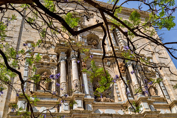 Valencia, Spain: 06.05.2019; The part of front of church Saint Cross