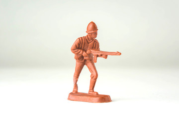 toy plastic soldier isolated on white background