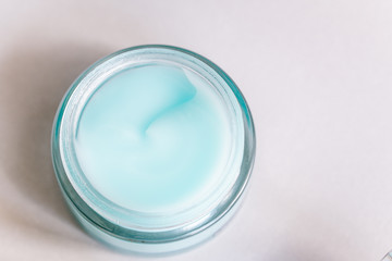 Jars with skin care cosmetic products