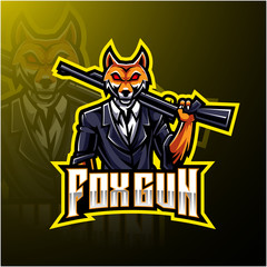 Fox gun esport logo design © Visink.art