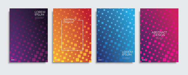 Brochure cover templates set. Minimal colorful gradient abstract background. A4 eps10 vector.