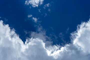 White cloud on the Blue sky background.