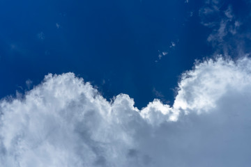 White cloud on the Blue sky background.