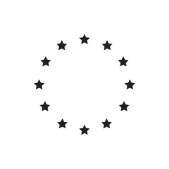 Vector sign of union of europe isolated on white background. Union stars. Symbol of Europe.