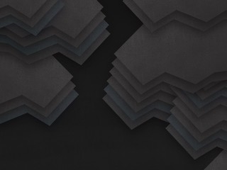 black and  gray abstract geometric background, 3d paper texture background 