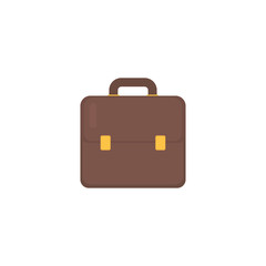 leather briefcase on white background in flat