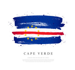 Flag of Cape Verde. Brush strokes are drawn by hand