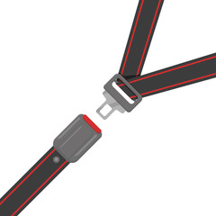 driver seat belt in flat on white background